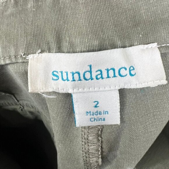 Sundance Women’s Pants 2 Green Cotton Spandex w Lace Trims Casual‎ Contemporary - Picture 13 of 15